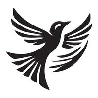 A graphic design of a stylized dove in flight, set within a circular frame with stylized olive branches. vector