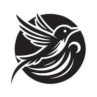A sophisticated, stylized illustration of a bird in flight. vector