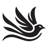 Black and White Silhouette of a Bird in Flight vector