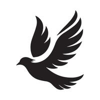 A powerful, stylized silhouette of a bird in flight, its wings outstretched against a sunburst effect. vector