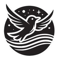 A stylized bird in flight, symbolizing freedom and hope. vector