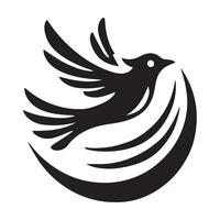 Soaring Bird Silhouette against a Circle Design vector
