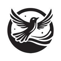 Soaring Bird Above Watery Circle Design vector