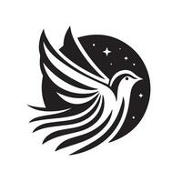 Black Silhouette of a Bird in Flight vector