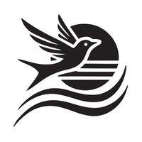 Flying Bird Silhouette Against a Circle, Perfect for Branding vector