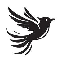 Black Bird in Flight Logo vector