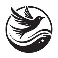 Symbolic Dove in Flight, Perfect for Logos or Spiritual Imagery vector