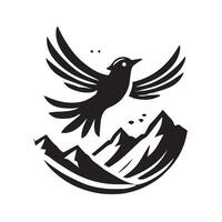 bird in flight, featuring decorative, flowing wing and body lines. vector