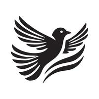 graphic showcases a bird soaring through the air, depicted in a simple, bold silhouette style. vector