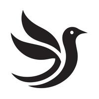 Stylized Silhouette of a Bird in Flight Against a Circular Background vector