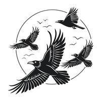 Powerful Raven in Flight, Perfect for Logos or Graphic Design vector
