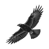 silhouette of a bird in mid-flight. vector