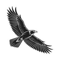 Black Bird Soaring Through the Air vector