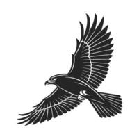 Powerful Falcon in Flight, a Striking Black and White Design vector
