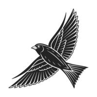 Elegant Silhouette of a Soaring Parrot vector