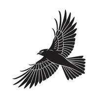 A bold, vintage-style graphic of a bald eagle soaring through the air. vector