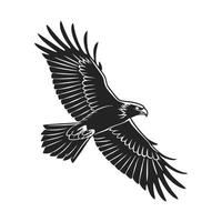 stylized illustration of a falcon soaring through the air. vector