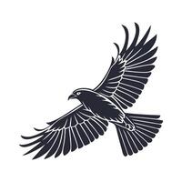 Silhouette of a Soaring Bird in Flight vector