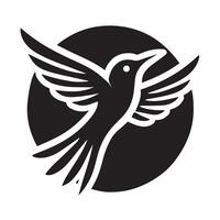 Stylized Black Bird in Flight, Ideal for Logo Design vector