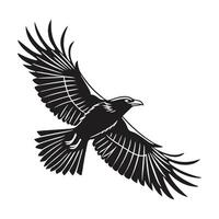 stylized silhouette of a bird in mid vector