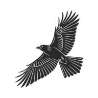 Silhouette A bold, graphic illustration of a bird in mid-flight.a Soaring Eagle vector