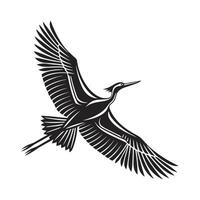 striking silhouette of an eagle soaring through the air, rendered in a classic, vintage style. vector