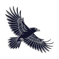 Powerful Silhouette of a Soaring Bird in Flight vector