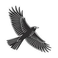 A bold, stylized illustration of a bird of prey, likely an eagle or hawk, in flight. vector