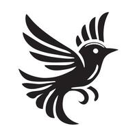 Stylized Black and White Dove of Peace Design vector
