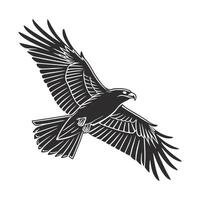 Powerful Eagle in Flight, Vintage Style Graphic vector