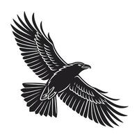 Striking Black and White Illustration of a Bird in Flight vector