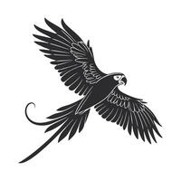 A bold, stylized graphic of a bald eagle soaring through the air. vector