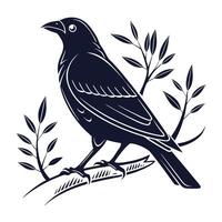 A striking, stylized silhouette of a parrot in mid-flight. vector