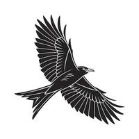 Powerful Silhouette of a Bird in Flight vector