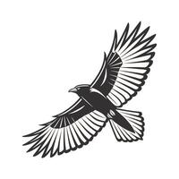 Powerful Silhouette of a Raven in Flight vector
