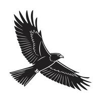 Silhouette of a Raven Perched on a Branch vector