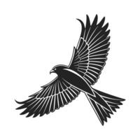 Powerful Silhouette of a Bird of Prey in Flight vector