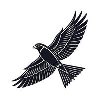A striking, stylized silhouette of a raven perched on a textured branch. vector