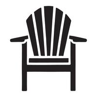 Classic Adirondack Chair Silhouette Illustration design vector
