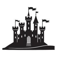 Majestic Castle Silhouette Illustration Graphic Design vector