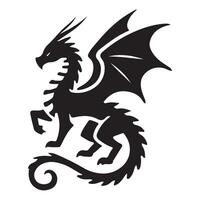 Majestic Black Dragon Silhouette Art vector