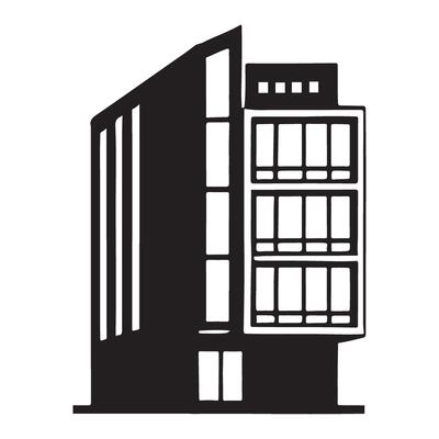 Modern Office Building Silhouette Art