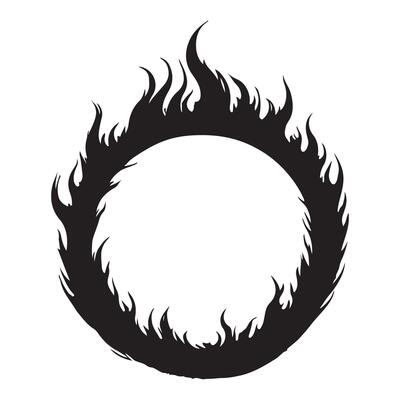 Fiery Ring Silhouette Illustration Design