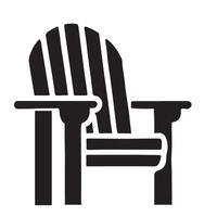 Classic Adirondack Chair Silhouette Illustration vector