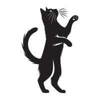 Silhouette Illustration of a Playful Cat vector