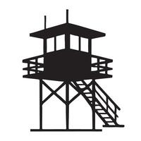 Silhouette Illustration of a Lifeguard Tower vector