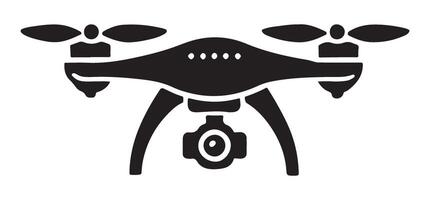 Silhouette of a Modern Drone with Camera Attached vector