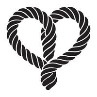 Silhouette Illustration of Heart Shaped Rope Knot vector