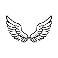 simple wings cartoon isolated drawing line style sketch classic vintage design illustration vector
