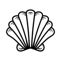 simple clam shell cartoon character isolated drawing line style sketch classic vintage design illustration vector